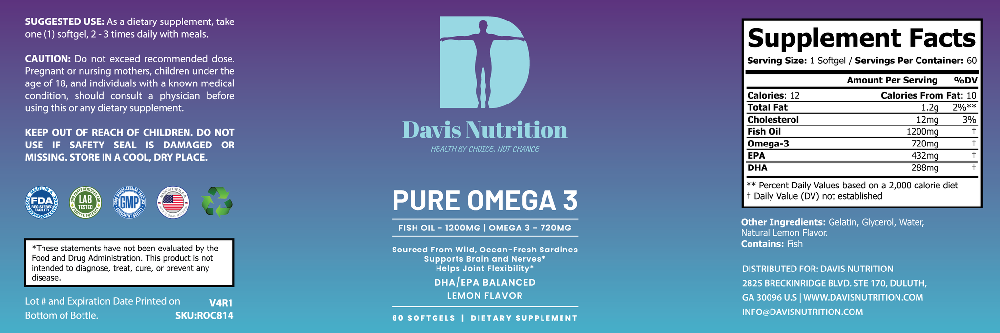 Pure Omega 3 Fish Oil